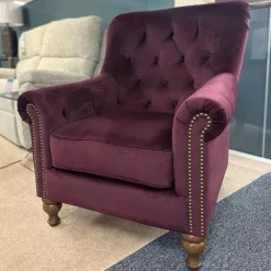 Best Alexander & James Sofia Chair in Plush Brinjal Accent Chairs