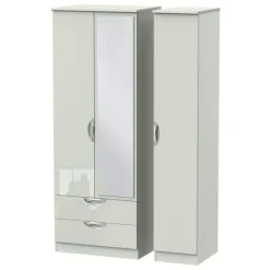 Best Carrie Triple 2 Drawer Mirror Wardrobe Wardrobes
