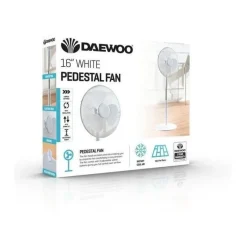 Fashion 16" White Round Base Pedestal Fan Heating & Fans