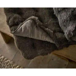 Best Fernley Faux Fur Throw 200x150cm Dark Brown Throws