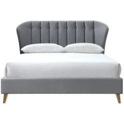 New Porter Double Bed in Velvet Grey Bedsteads | Bed Frames