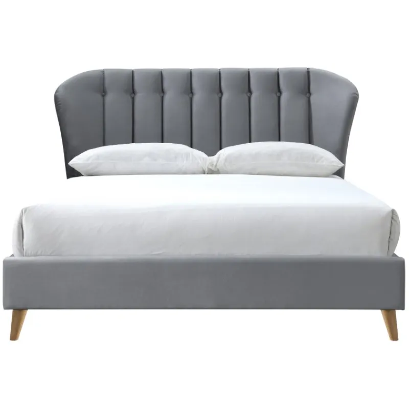 New Porter Double Bed in Velvet Grey Bedsteads | Bed Frames