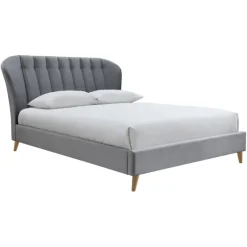 New Porter Double Bed in Velvet Grey Bedsteads | Bed Frames