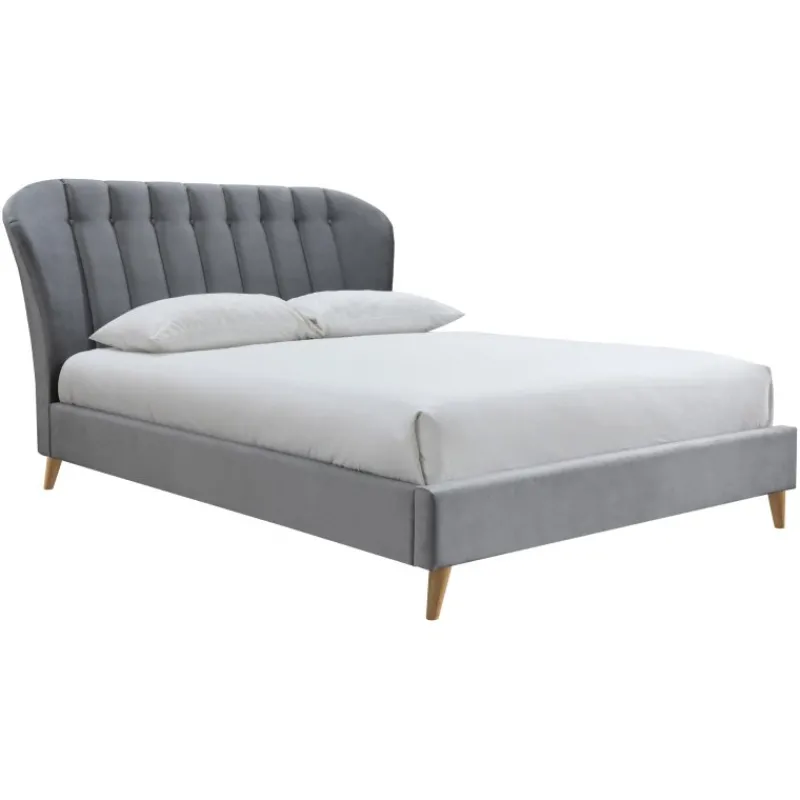 New Porter Double Bed in Velvet Grey Bedsteads | Bed Frames