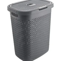 Best Rattan Hamper 50L Charcoal Laundry