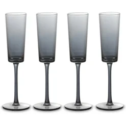 Clearance Grey set of 4 Champagne Glasses Glassware