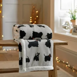 Sale Terriers Sherpa Lined Fleece Throw Throws | Blankets, Throws & Bedspreads