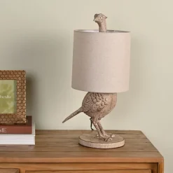 Best Hestia Wood Effect Pheasant Table Lamp Table Lamps